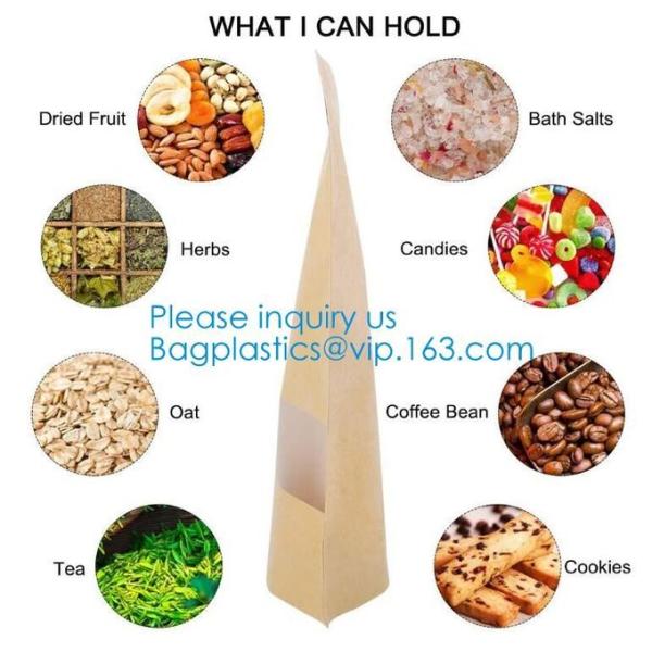 White Kraft Paper Stand Up Zipper Pouches Aluminum Foil High Barrier Quad Seal Bag For Food Package