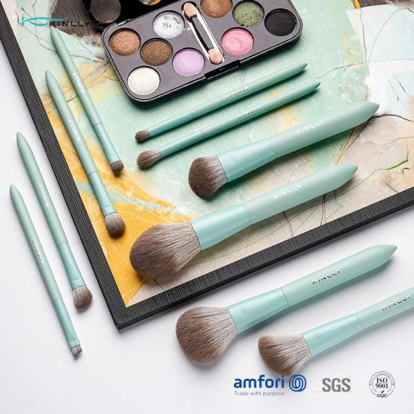 Wooden Handle 10pcs Alu Ferrules Cosmetic Makeup Brush Set