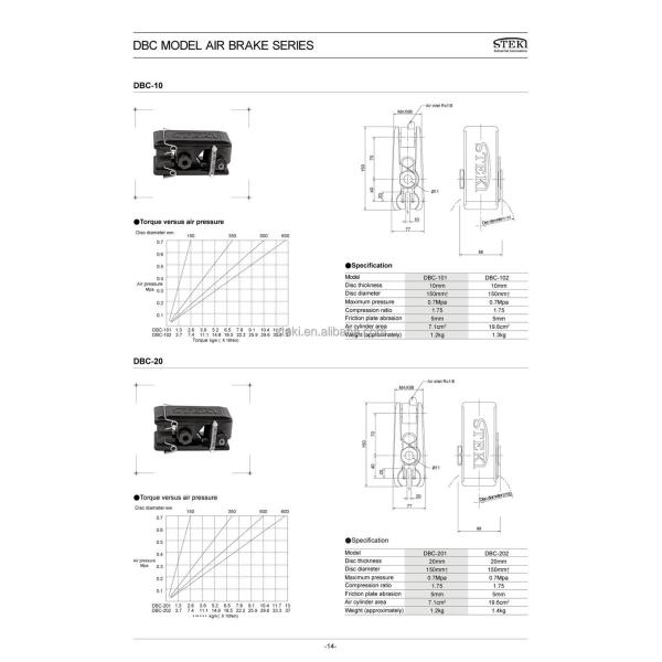 Industrial DBK Pneumatic Brake for Packaging Machinery Construction Works Weight KG 6