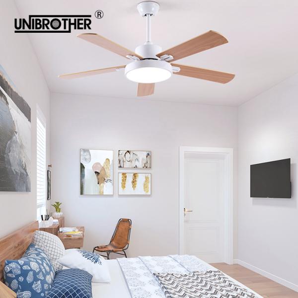 52 Inch Ceiling Fans 5 Blades Inverter wooden retro remote control creative wood ceiling fan Light(WH-CLL-20)