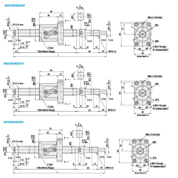 MISUMI Precision Ball Screws-Thread Diameter 20- Lead 5 10 20 or 40 - Precision Grade C5 or C7 Series BSS2020-[250-1500/1] new and 100% Original