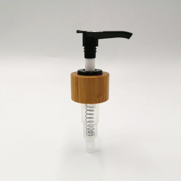 Up-down lock system bamboo lotion pump for cosmetic packaging on bottle