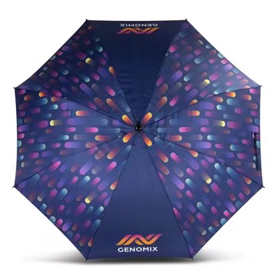 Custom Logo and Pattern Golf Umbrella Manufactured Directly for Sublimation Printing