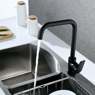 Os SS jorram o único torneira Chrome da cozinha do punho terminam a torneira de misturador quente da água fria