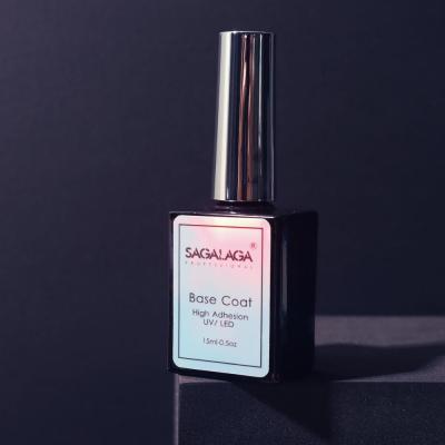Easy Soak Off Rubber Cover Semi-Permanent Nail Polish Top Base Coat with Non-Toxic SAGALAGA Oem Resin Rubber Base Gel Sample