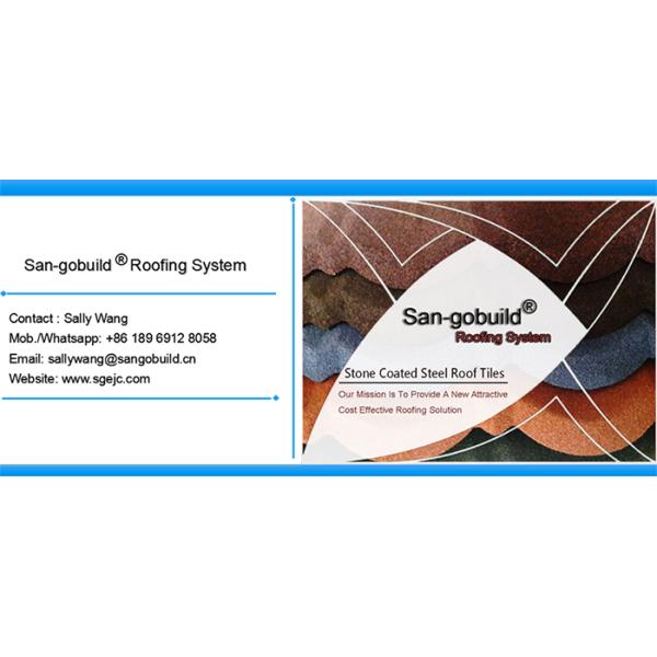 Sangobuild Milano Types Roof Tile Brick Red Color Stone Coated Roof Tiles In Philippines