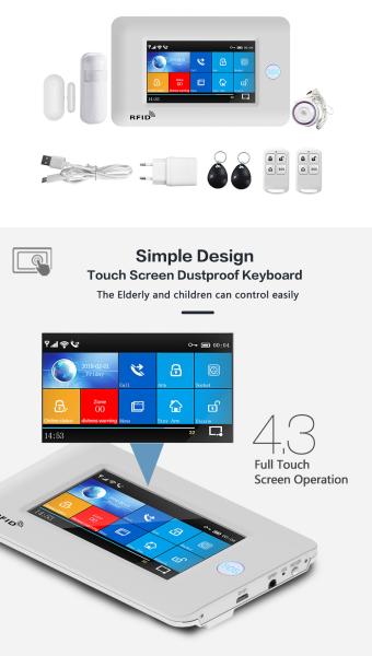 Homelife Security  Wifi+gsm Touch Screen Smart Intelligent Alarm System To The Elderly Or Patients