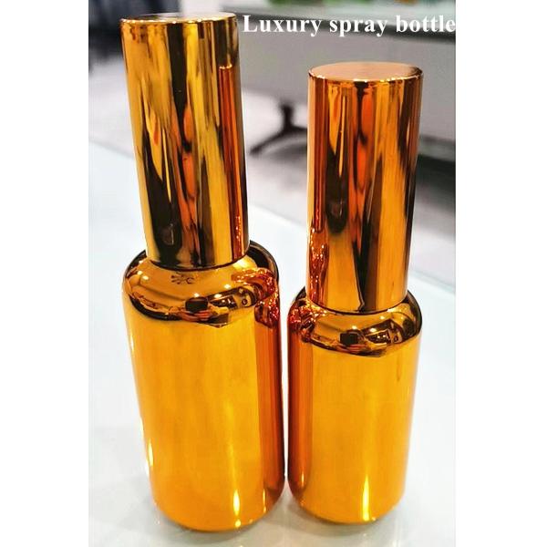 30ml 50ml Electropplating Gold Silver Glass Spray Cosmetics Bottle Gold cosmetic Essential Oil Bottle