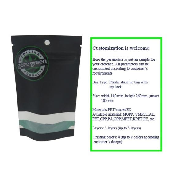 custom printed stand up doypack herbal maylar packaging bag stand up herbal zipper bag