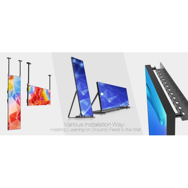 Flexible Indoor Illuminated Poster Display Mirror Screen Front Service With Wheel