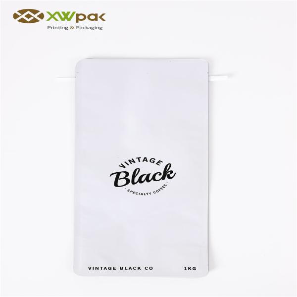 Custom Printed Tin Tie Paper Bags Smell Proof / Quad Seal Tin Tie Coffee Bags