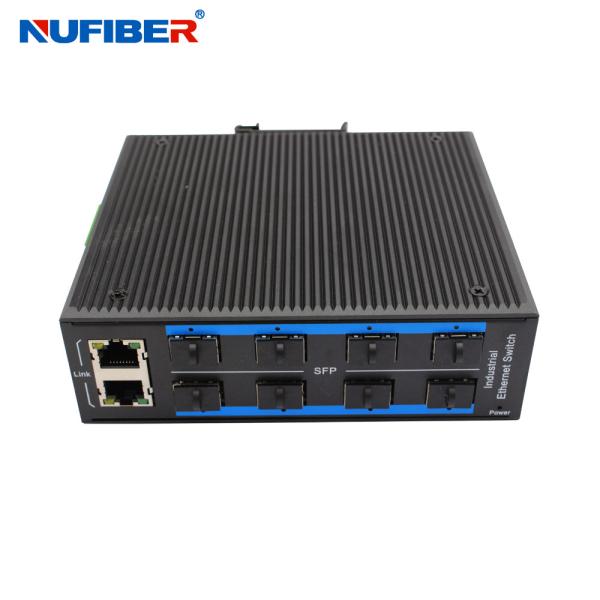 OEM Unmanaged Industrial SFP Ethernet Switch 8*1000Mbps SFP to 2*10/100/1000M RJ45 Slot Din Rail Mount Switch