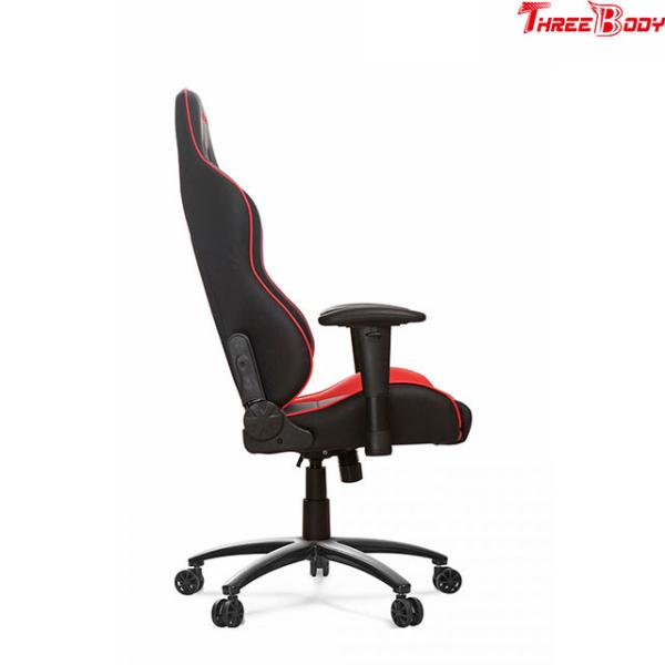High Density Foam Red And Black Office Chair , Modern Style Racing Desk Chair