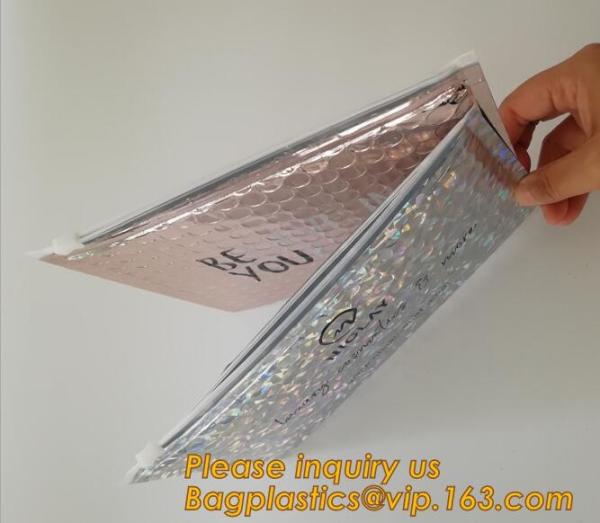 Promotional inner package shipping slider bubble bag,Plastic clear bubble bag with zip lock slider zipper bagease pack