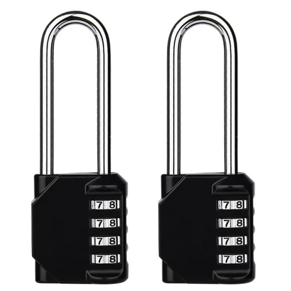 Locks Manufacturer 4 Digit Code Longe Shackle Zinc Alloy Lock Keyless Antitheft Password Combination Padlock