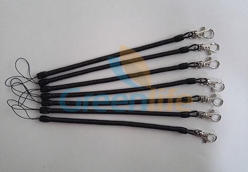 Plastic Long Slim Coil Retainers w/Lobster Claw Key Clip and Nylon Short String