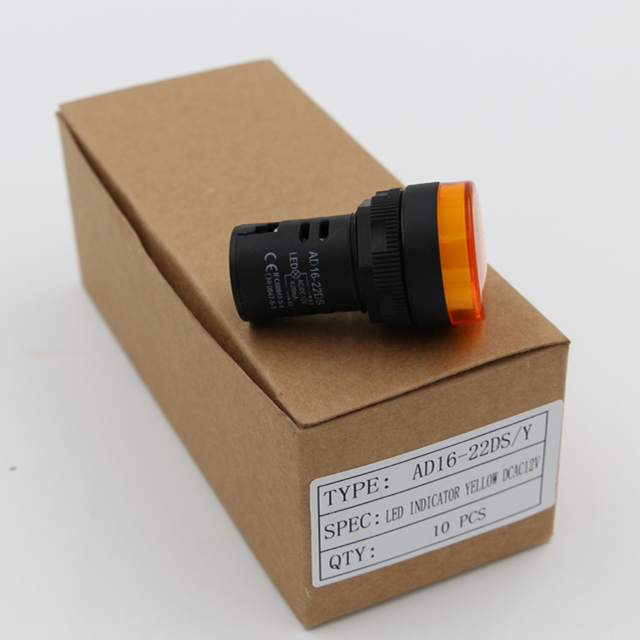 Plastic Material Ad16-22DS LED Indicator Lamp 12V/24V/36V/48V/110V/220V/380V AC/DC Industrial Signal Light 22mm