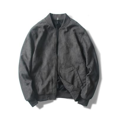 Fabricante de fábrica original com logotipo personalizado casual casual de camurça de algodão com zíper e jaqueta bomber