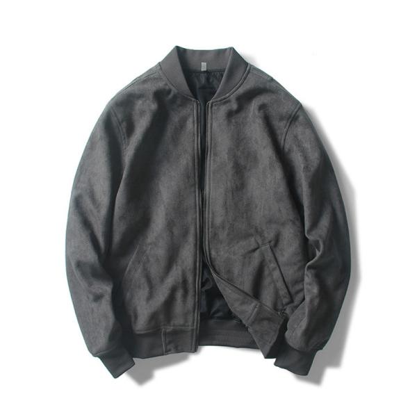 Oem Factory Manufacturer Custom Logo Causal Slim Fit Cotton Suede Leather  Zip Up  Bomber Jackets