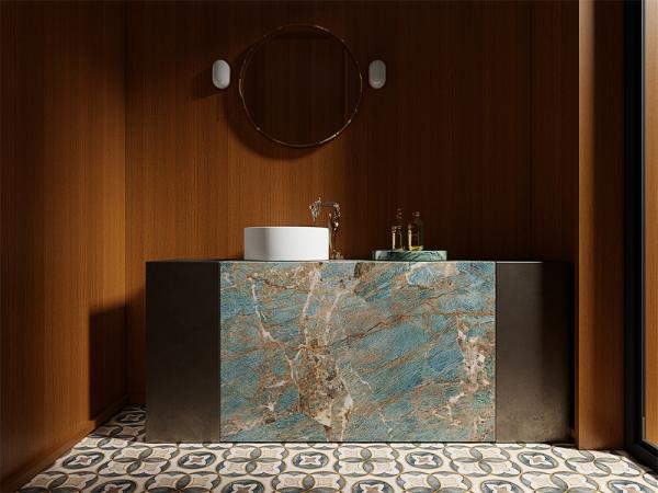 Amazon Verde 160x320cm Parede interior polida porcelana laje de pedra sinterizada e lajes de mármore para decoração