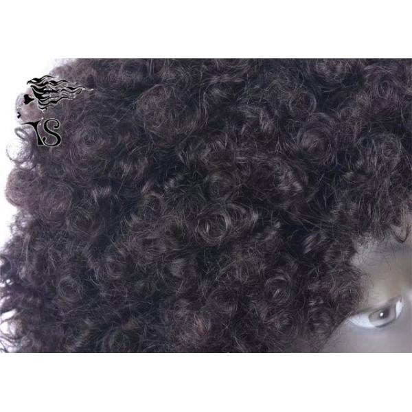 Dark Brown Full Lace Human Hair Wigs With Baby Hair , Short Afro Curly Full Lace Wig