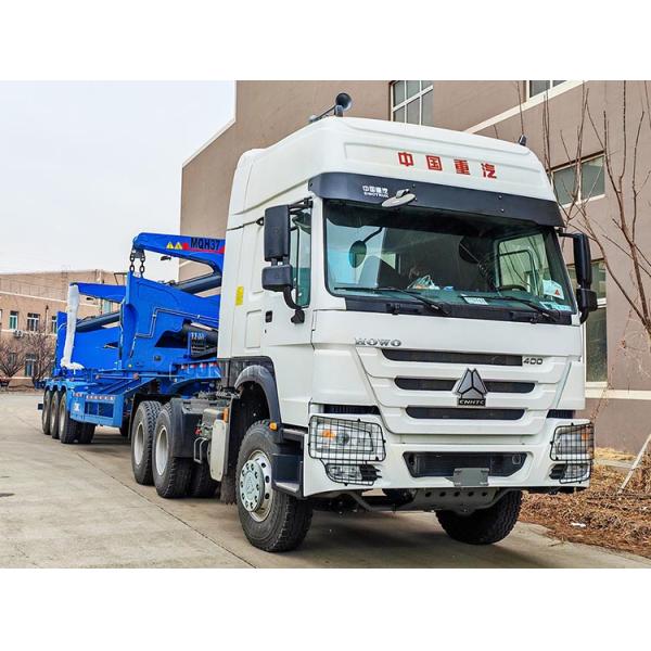 Новый китайский официальный грузовик контейнера боковой подъемник низкопольный полуприцеп с краном высокого качества