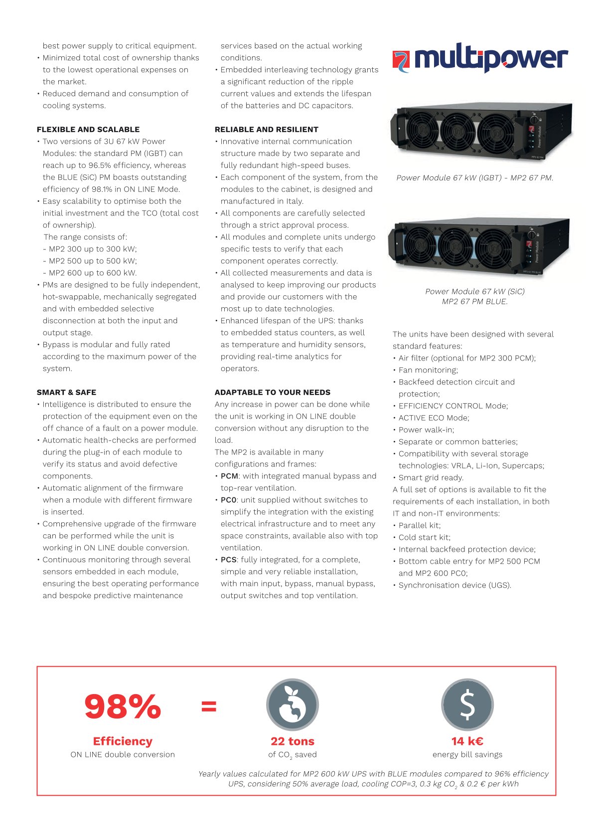 Riello Multi Power2 600KVA Three Phase Modular UPS for Semiconductor Industry