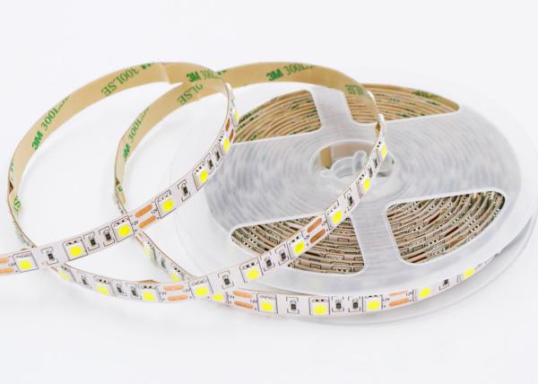 Ribbon Outdoor Cool White Led Strip , Self Adhesive Tape LED Strip Lights 12V 60Led/M