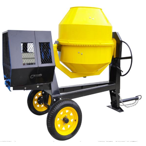 Medium Sized Electric Concrete Mixer Machine 6.5HP Yellow Semi Dry