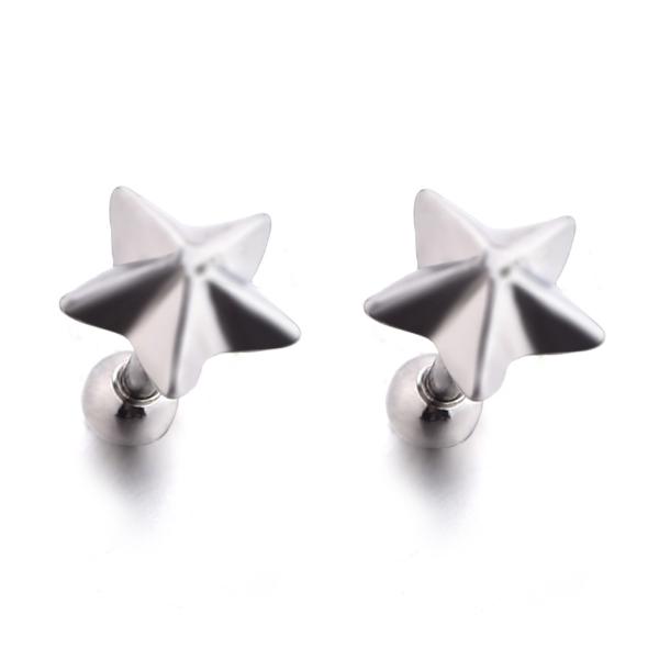 Christmas girls fift shiny star cute earrings stainless steel body jewelry