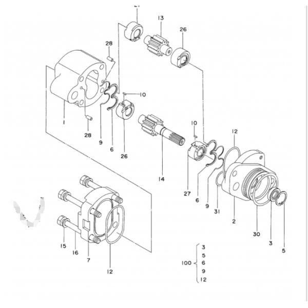 Небольшой гидравлический насос поршеня 4255303 HPV091DW для EX100