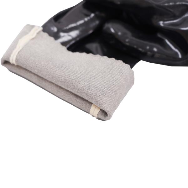 Industrial Smooth PVC Coated Chemical Gloves 35cm Long With Soft Cotton Inner