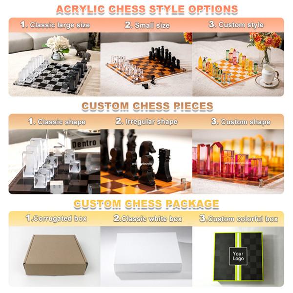 Coffetable Decor Premium Smoke Acrylic Chess Game Board