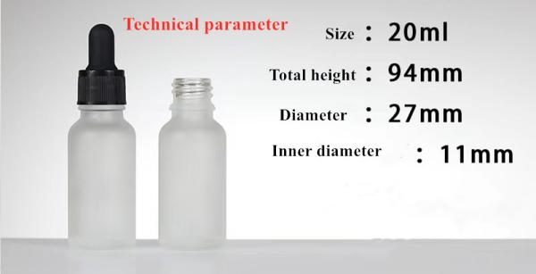 20ml 30ml50ml 2oz Cosmetic Personal care Eye Essential Oil Glass White Frosted Dropper Bottle with Dropper Cap