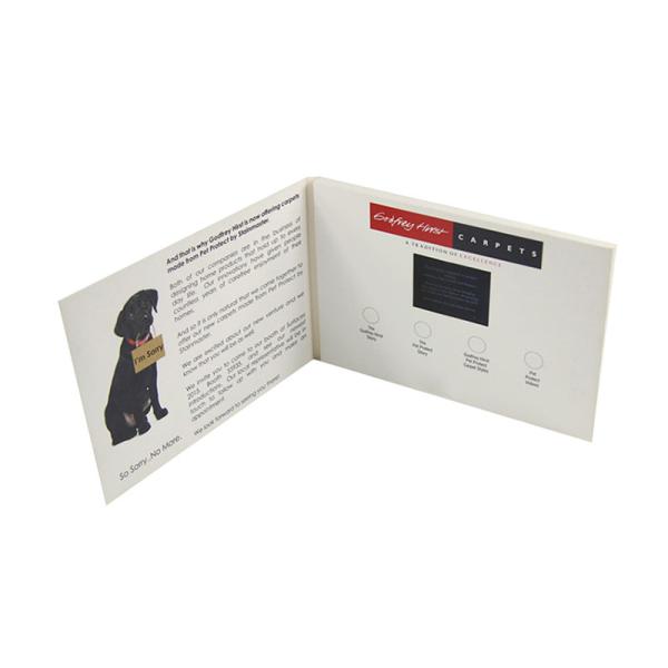 Advertising LCD Video Business Cards 350g Coated Paper / PCBA With Rechargeable Battery