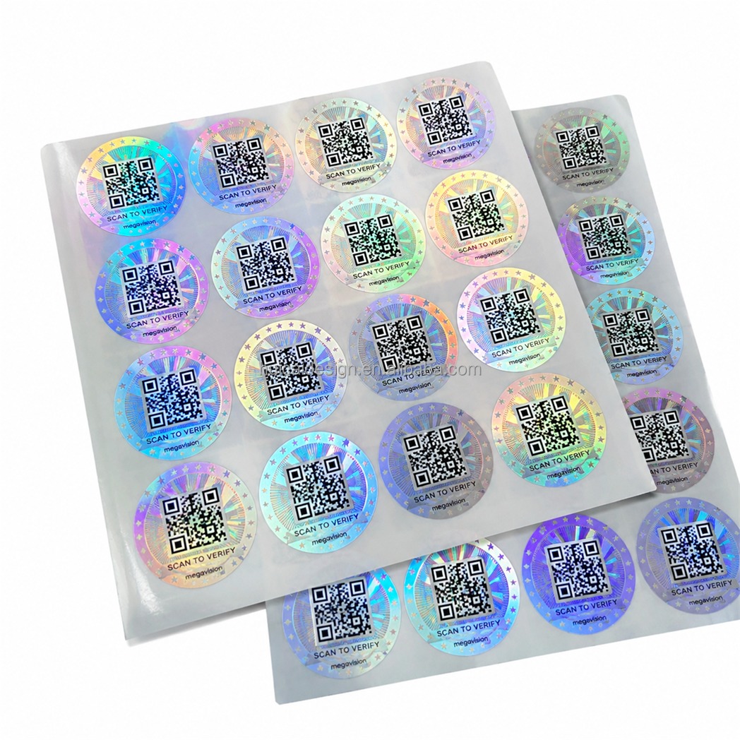 Custom Laser Holographic Sticker Security Label Anti Tamper Evident Seal with Barcode QR Code for Packaging Protection