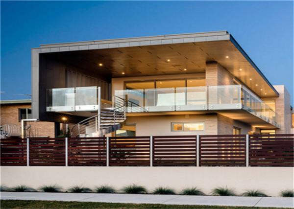 Side Mounted Glass Balustrade , Standoff Glass Railing System For Outdoor