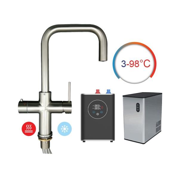 5 in 1 Brush Gold Hot Cold Boiling Chilled Sparkling Pure Kitchen Faucet Mixer Filter Water Tap