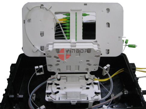 3 In 3 Out Inline Fiber Cable Joint Box 2 x 16 With SC / APC Connectors