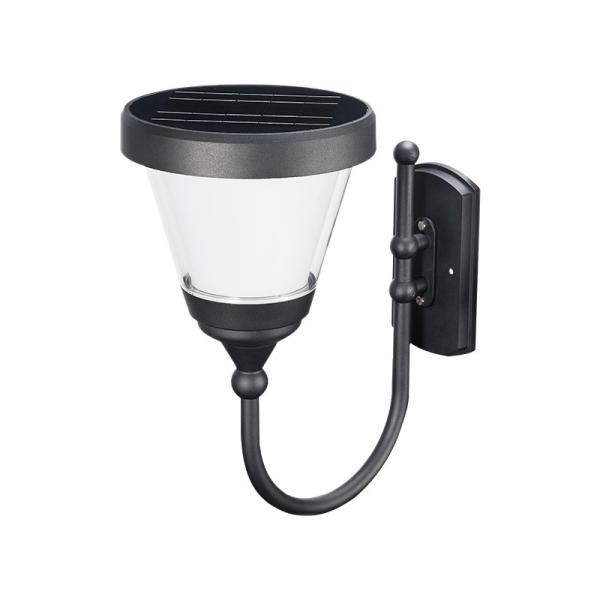 Black Die Casting Aluminum Wall Mounted Solar Lights Courtyard Wall Lamp IP65