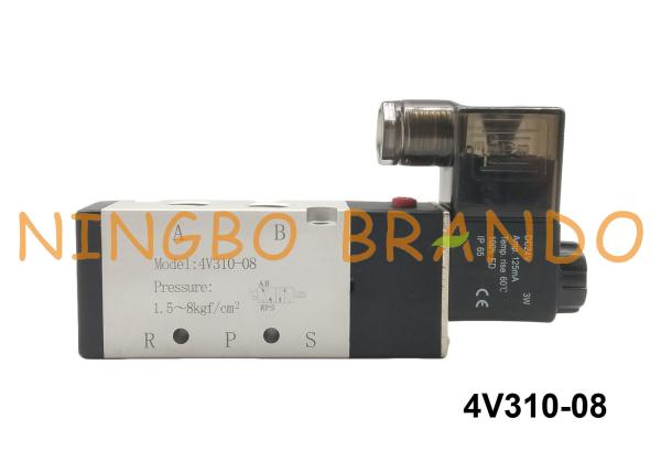 BSP 1/4 tipo único solenoide DC12V DC24V de 4V310-08 AirTAC da maneira pneumática da válvula de solenoide 5/2