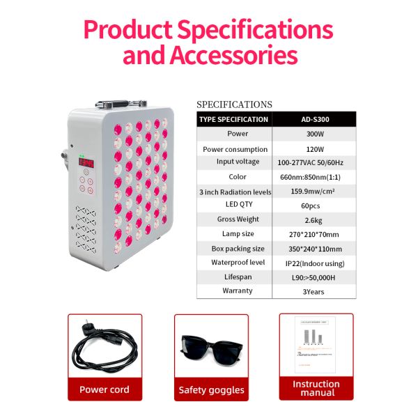 Infrared Device PDT Machine Desk Led Red Light Therapy Panel Face Skin Care Beauty Product 