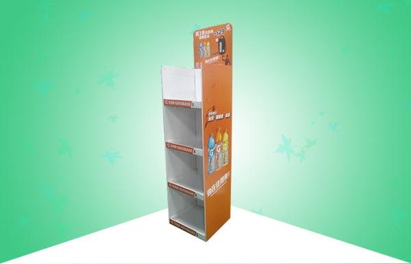 Robust 4 Shelf POS Cardboard Displays Stands Promoting Drinks With Fulfillment Design