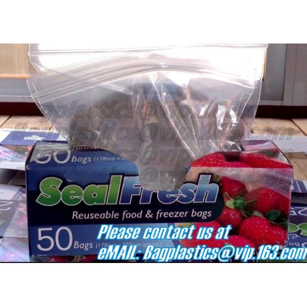 resealable, reclosable trasnparent freezer plastic k bag, Reclosable Grip Zip Smell