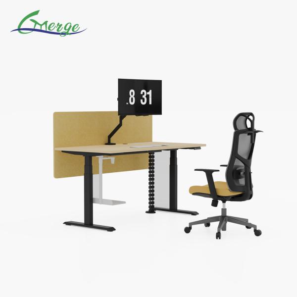 Modern Work Office Desk with Cable Management Uplift Standing Desk 355 Lbs Weight Capacity Modern Style