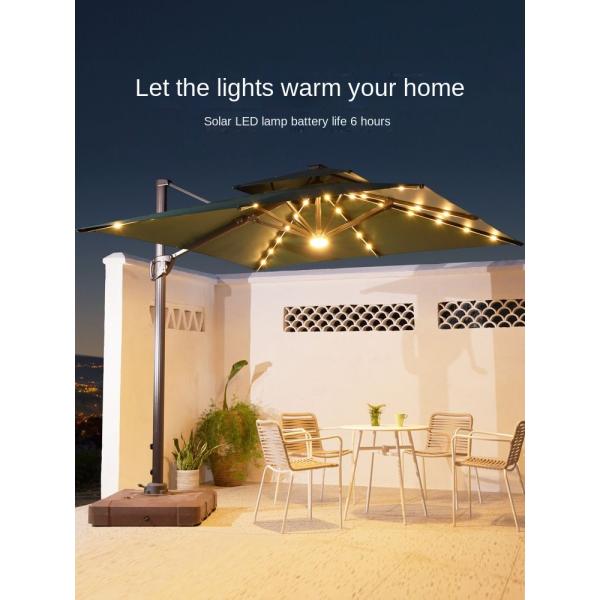 Outdoor Patio Umbrellas Garden Courtyard Parasol With LED Light And Customized Logo