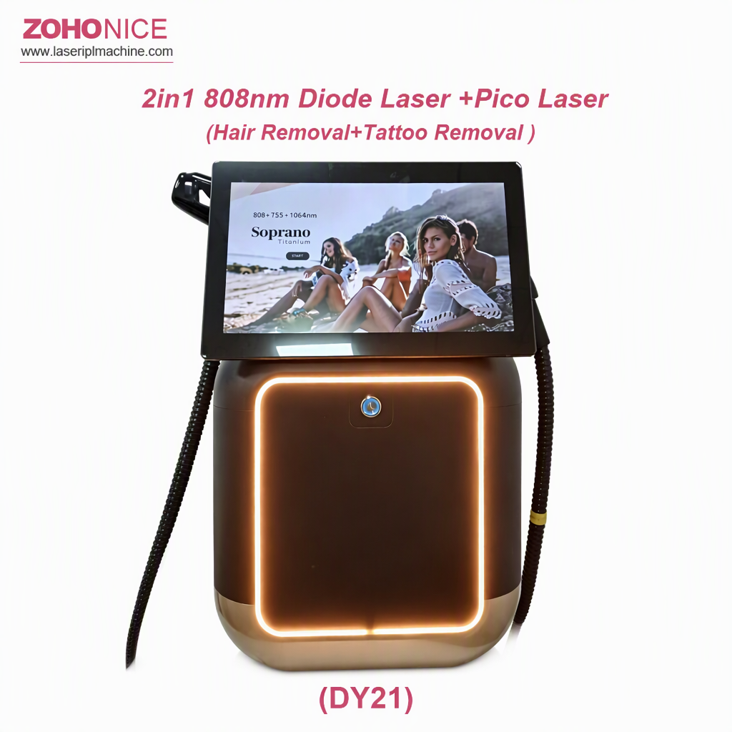 2 in 1 Picosecond Pico Laser Tattoo Removal 3 Wavelength Diode Laser Permanent Hair Removal Machine