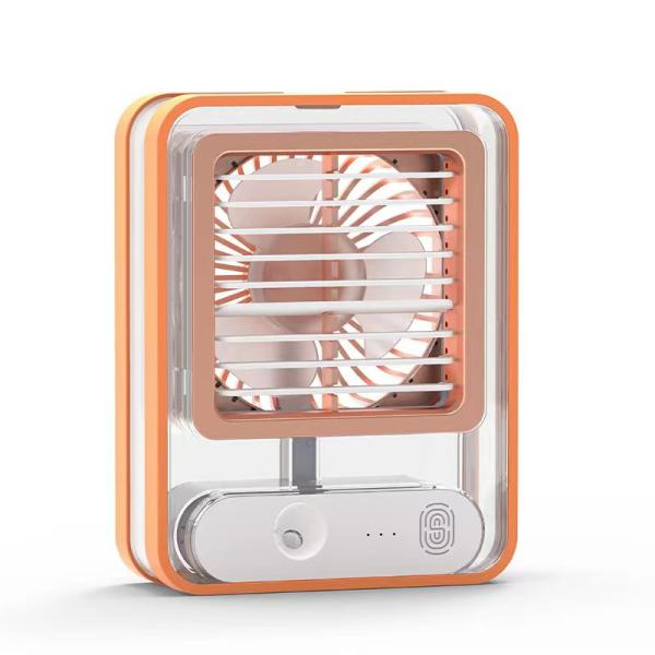 USB Rechargeable 420g Desktop Table Stand Air Cooler Conditioning Fan with LED Light