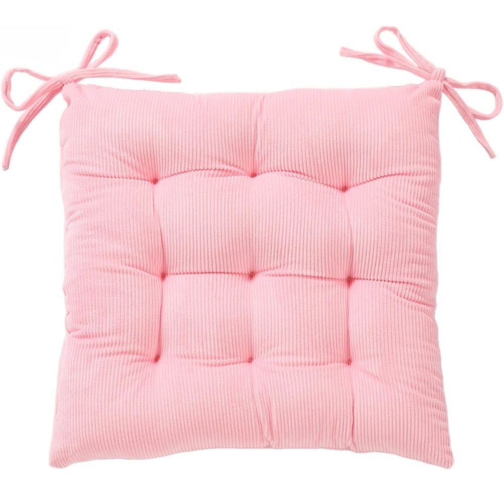 15.7 X 15.7 In Warm Corduroy Cushion Chair Pink Cord Cushions With Ties