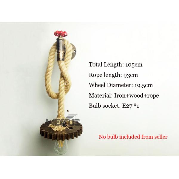 Loft Industry Rope wind wall lamp Edison light fixture e27 wall light （WH-VR-48）